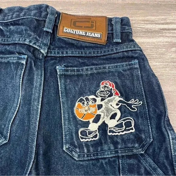 Vtg Y2K Baggy Wide Leg Loose Fit Carpenter Jeans Size Boys 7 Skater Y2K Culture - Picture 9 of 10